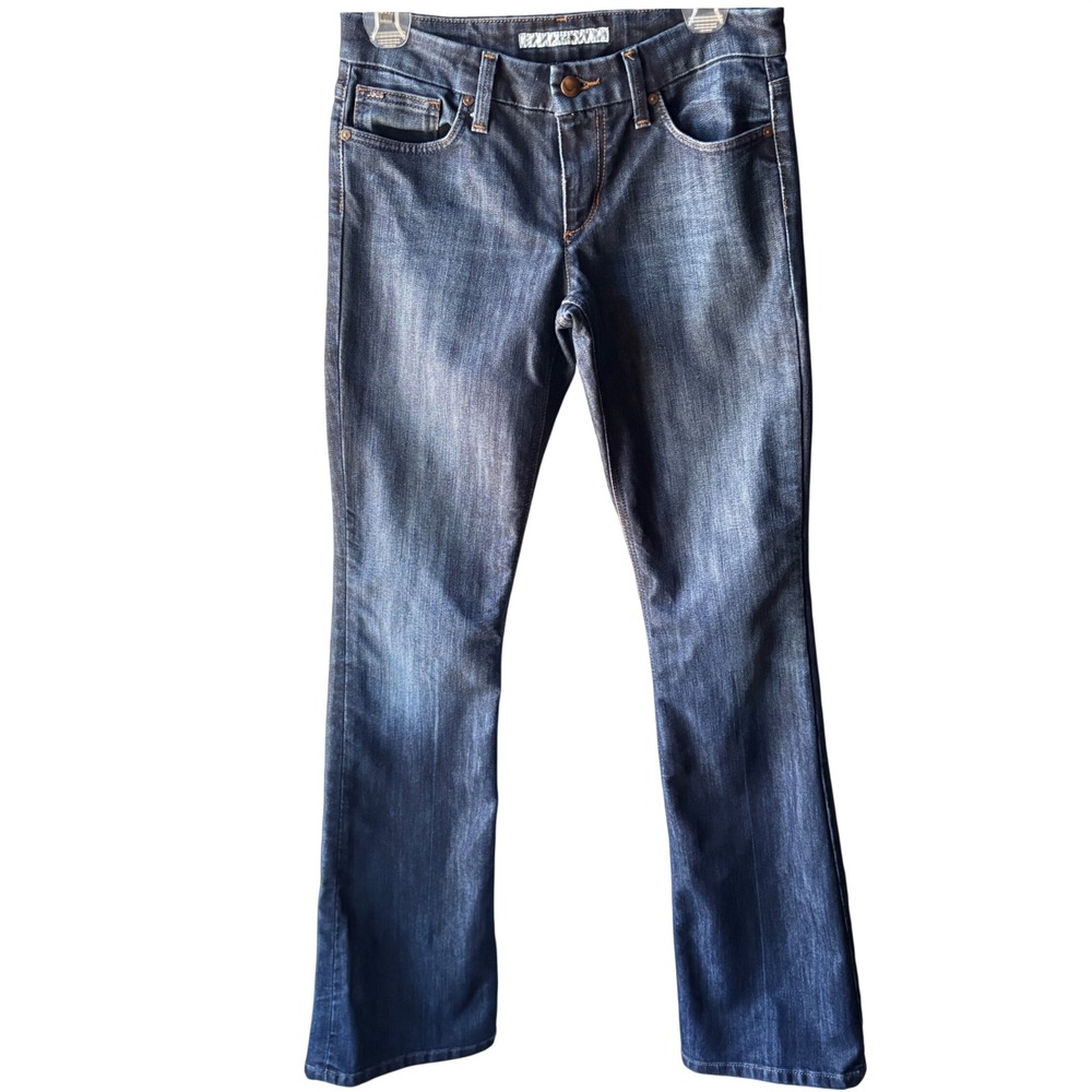 Y2K Joe's Low Rise Rocker Jeans Womens 26 Streetwear Flare Leg Distressed Hem
